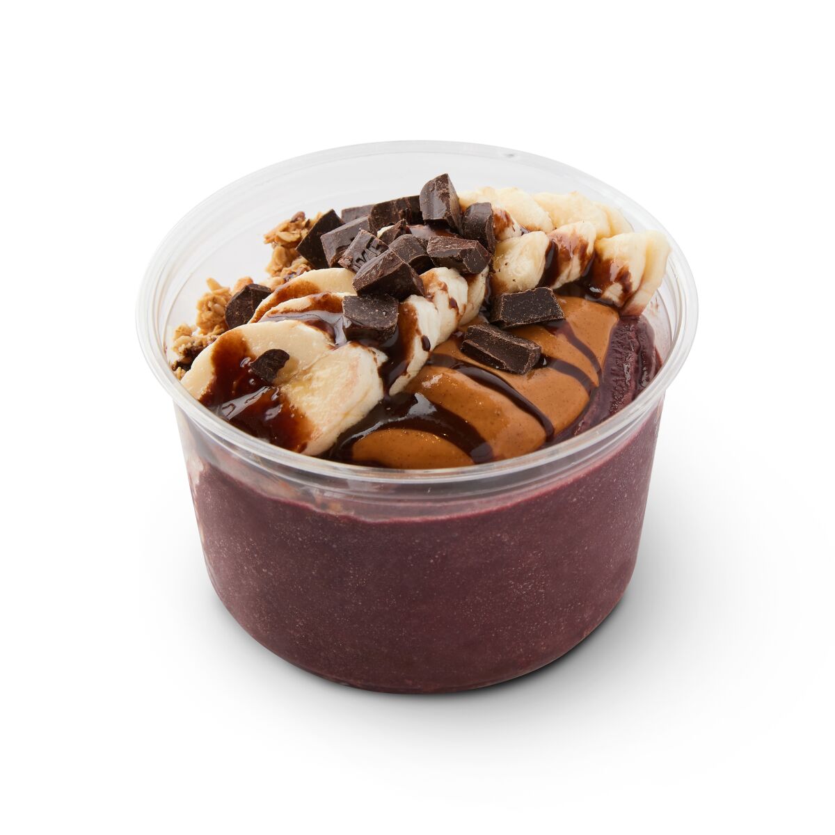 Sambazon, new at Petco Park in 2022, will be serving plant-based acai bowls like this chocolate peanut butter specialty.