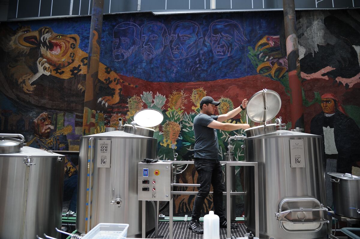 Brewer Armando at the Cru Cru Factory in Mexico City