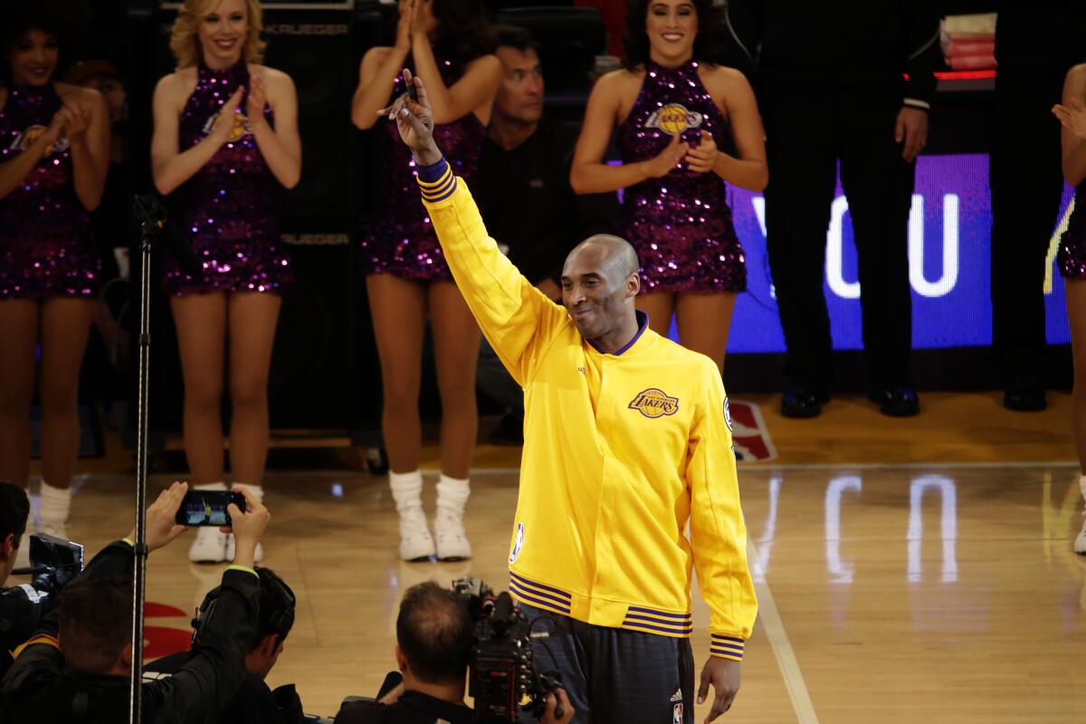 Kobe Bryant plays his last game as a Laker against the Utah Jazz.