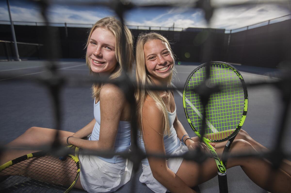 Jane Paulsen, left, and Reece Kenerson helped Corona del Mar win its second CIF Southern Section Division 1 title in three years.