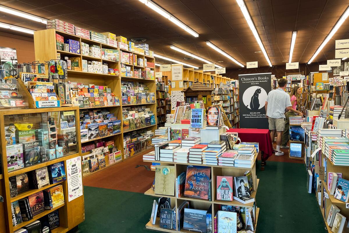 A photograph of Chaucers Bookstore.