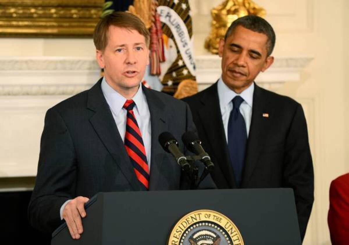 Richard Cordray was appointed consumer chief by President Obama while Congress was on a break.