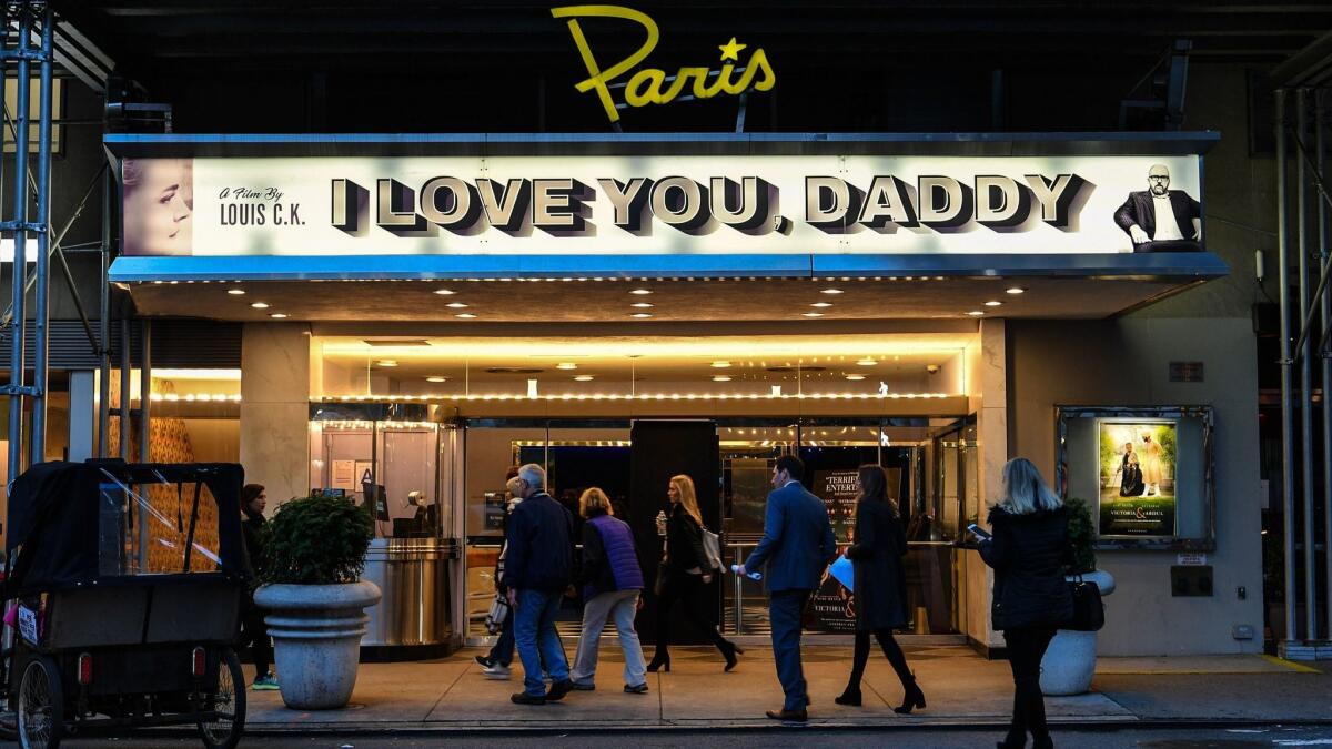 The premiere of "I Love You, Daddy" at the Paris Theatre in New York City was canceled after Louis C.K. was accused of sexual misconduct by five women. Now, the movie itself has been dropped by its distributor as well.