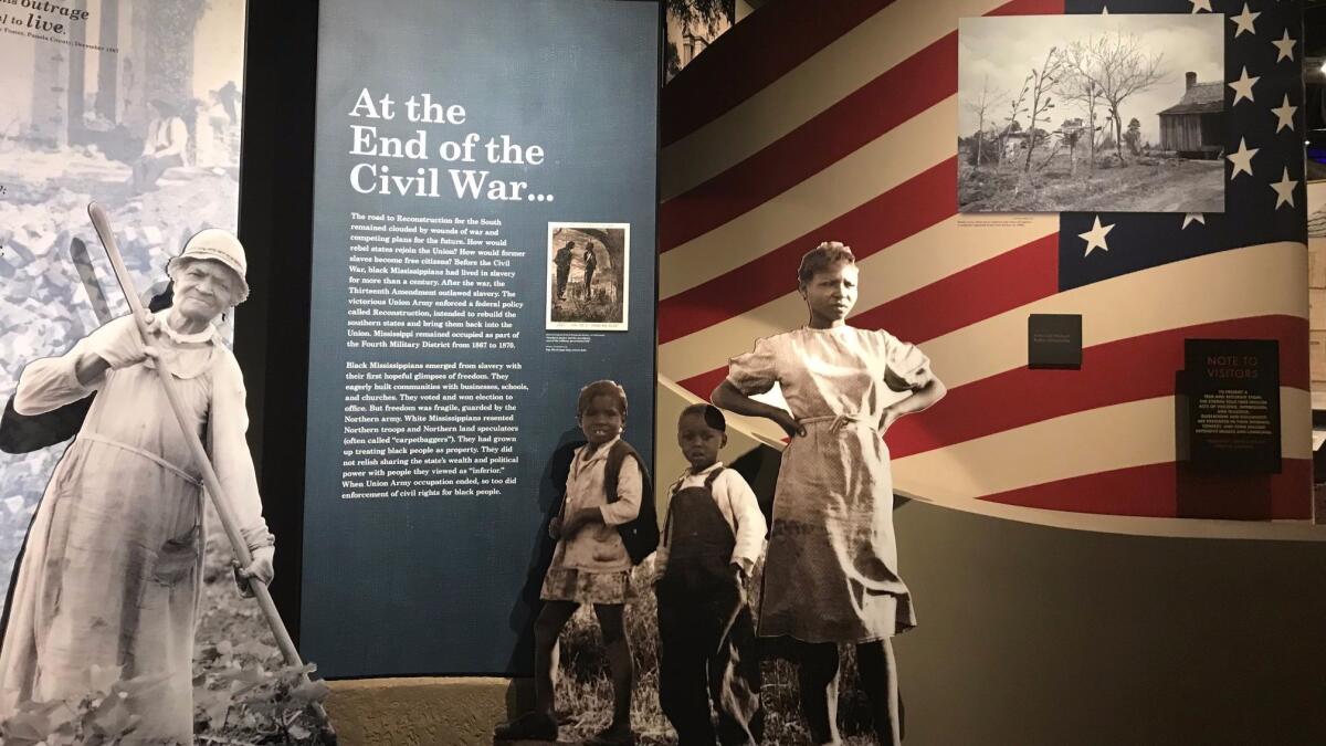 Exhibits on display at the Mississippi Civil Rights Museum.