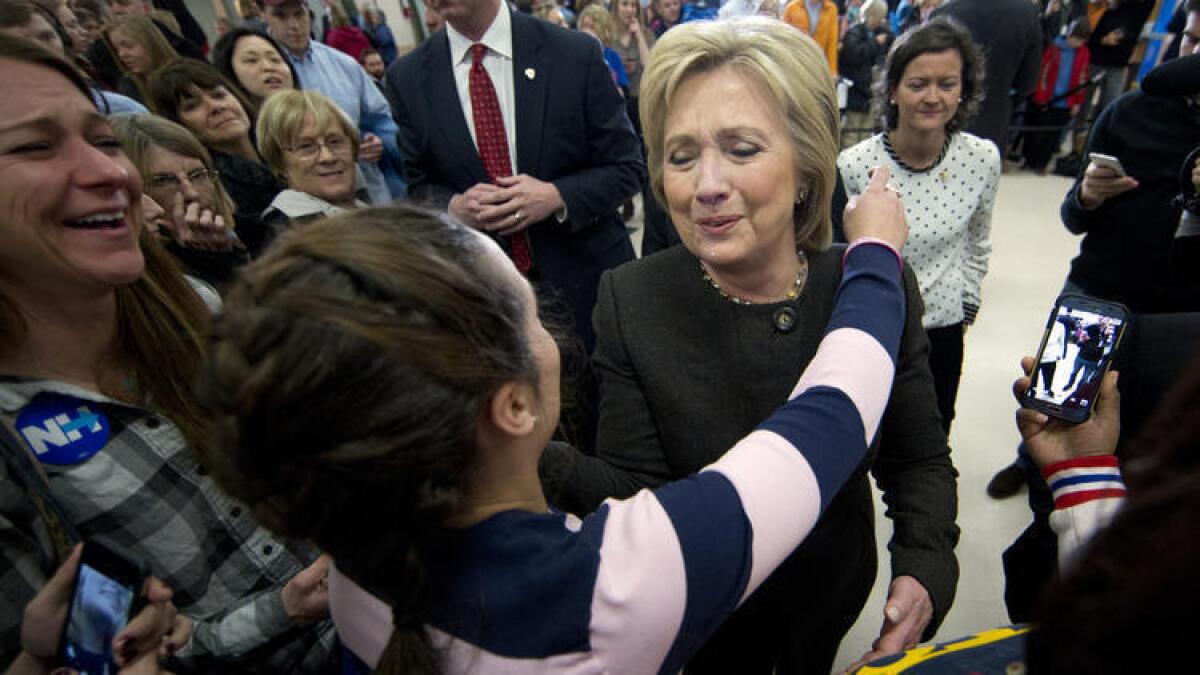 Hillary Clinton, en campaña en Derry, New Hampshire.