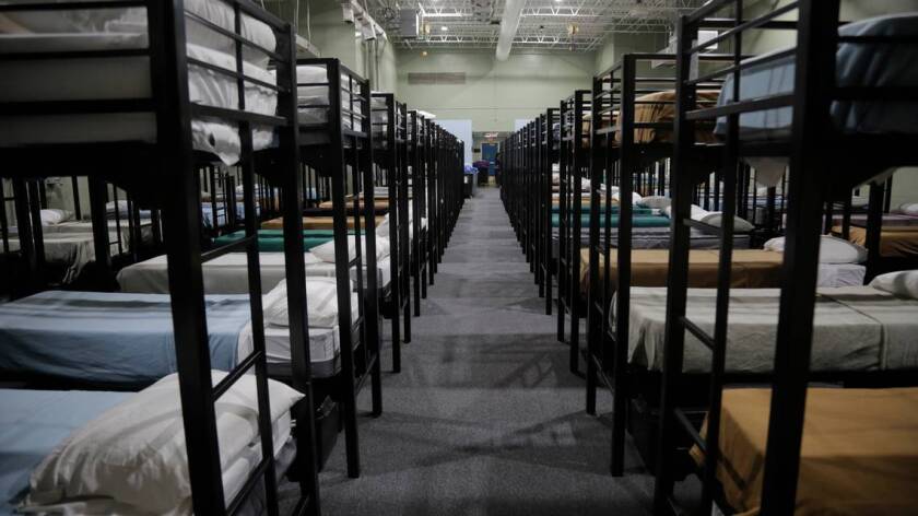Bunks inside a Homestead, Florida detention center for migrant children.