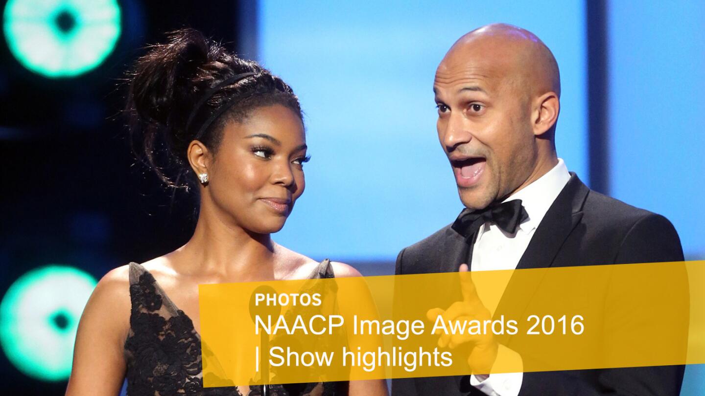 Actors Gabrielle Union, left, and Keegan-Michael Key ignite laughs onstage.