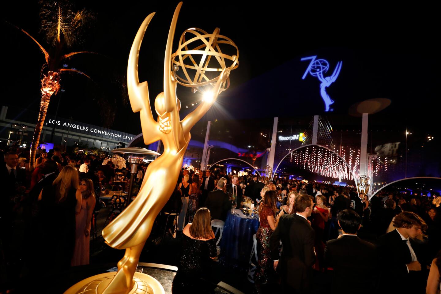 The scene at the Governors Ball on the L.A. LIVE Event Deck after the 70th Primetime Emmy Awards.