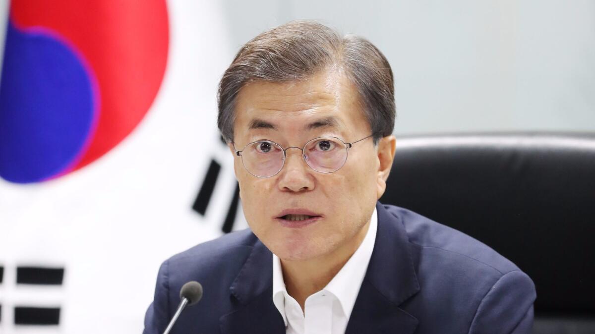 As relations between the U.S. and North Korea grow increasingly tense, South Korean President Moon Jae-in is calling for a "rebirth" of his country's defenses.