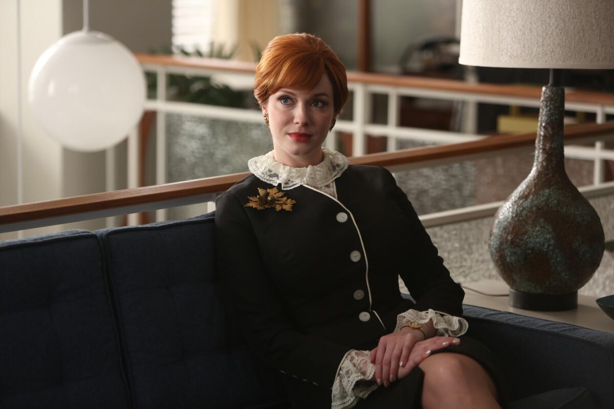 Christina Hendricks as Joan Harris in a scene from "Mad Men." Hendricks was nominated for an Emmy Award for best supporting actress in a drama series Thursday.