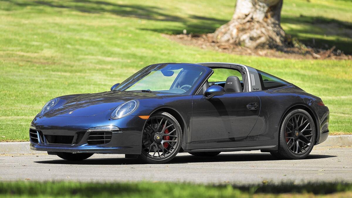 The sporty and stylish 2016 Porsche 911 Targa 4 GTS boasts a 3.8-liter six-cylinder engine that makes 430 horsepower and 324 pound-feet of torque.