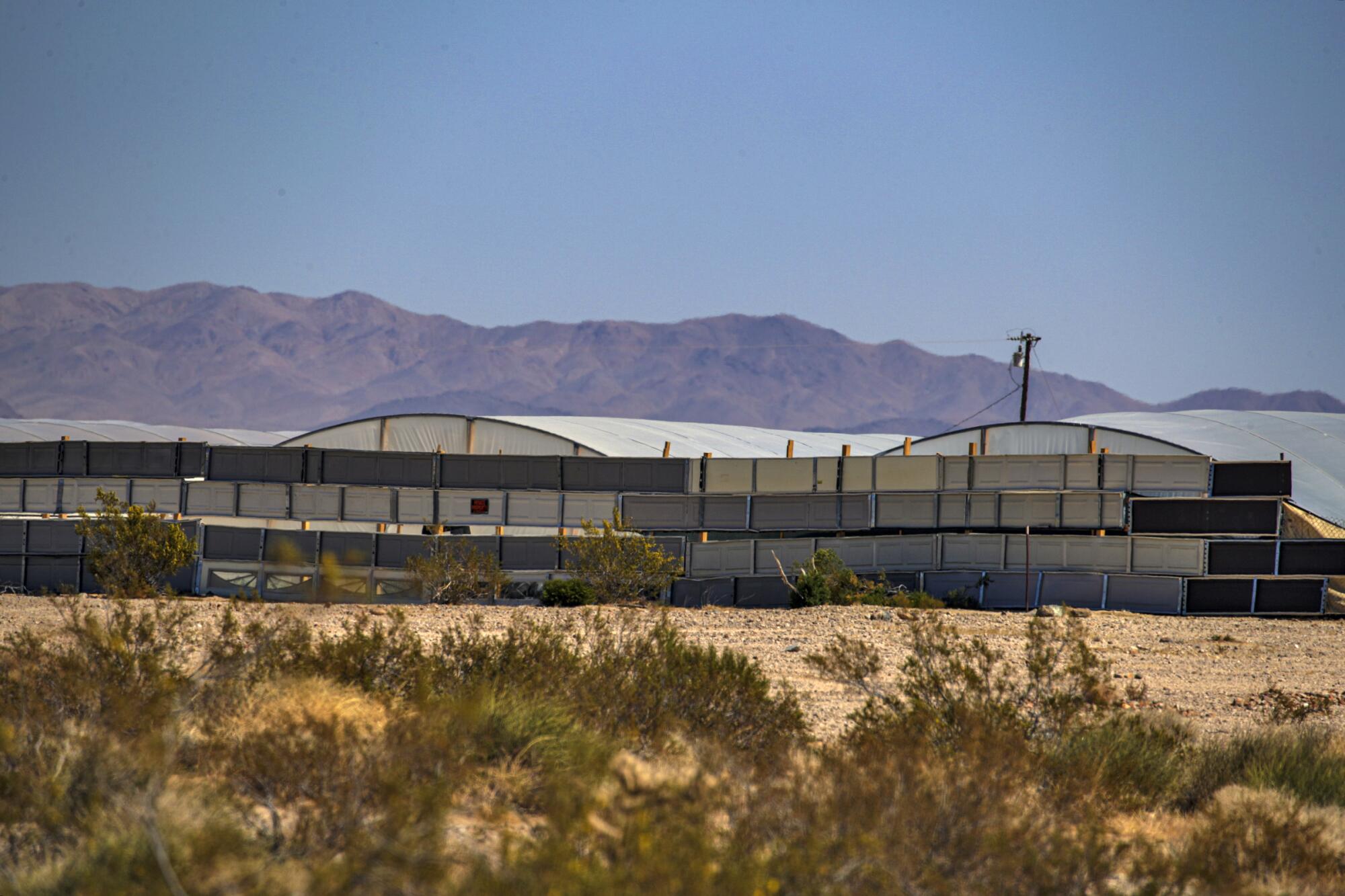 These structures were identified by a resident as part of an illegal pot farm in Joshua Tree.