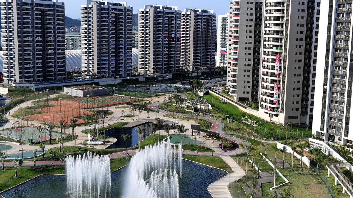 The sprawling grounds at the Olympic village in Rio de Janeiro.