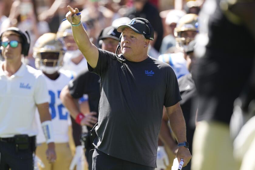 UCLA head coach Chip Kelly in the first half of an NCAA college football game.