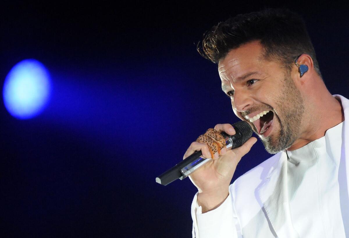 Ricky Martin durante un show en Marruecos.