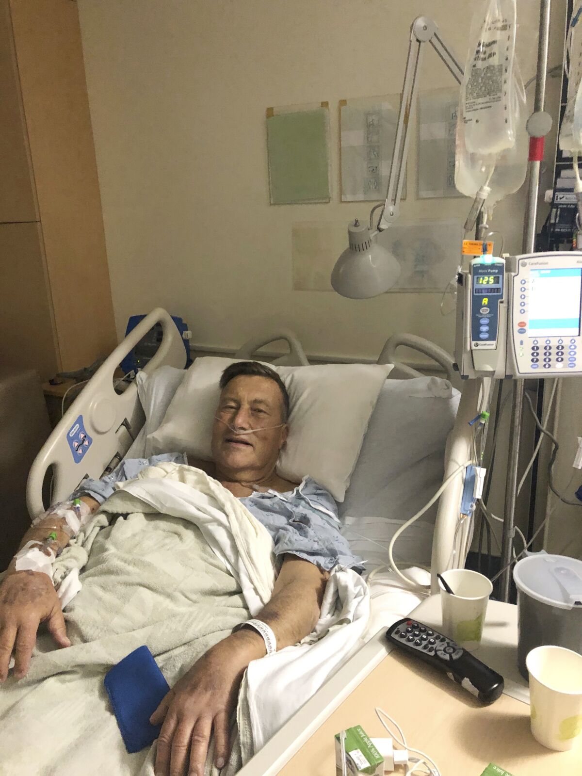 Herb Hoeptner after his kidney transplant surgery.
