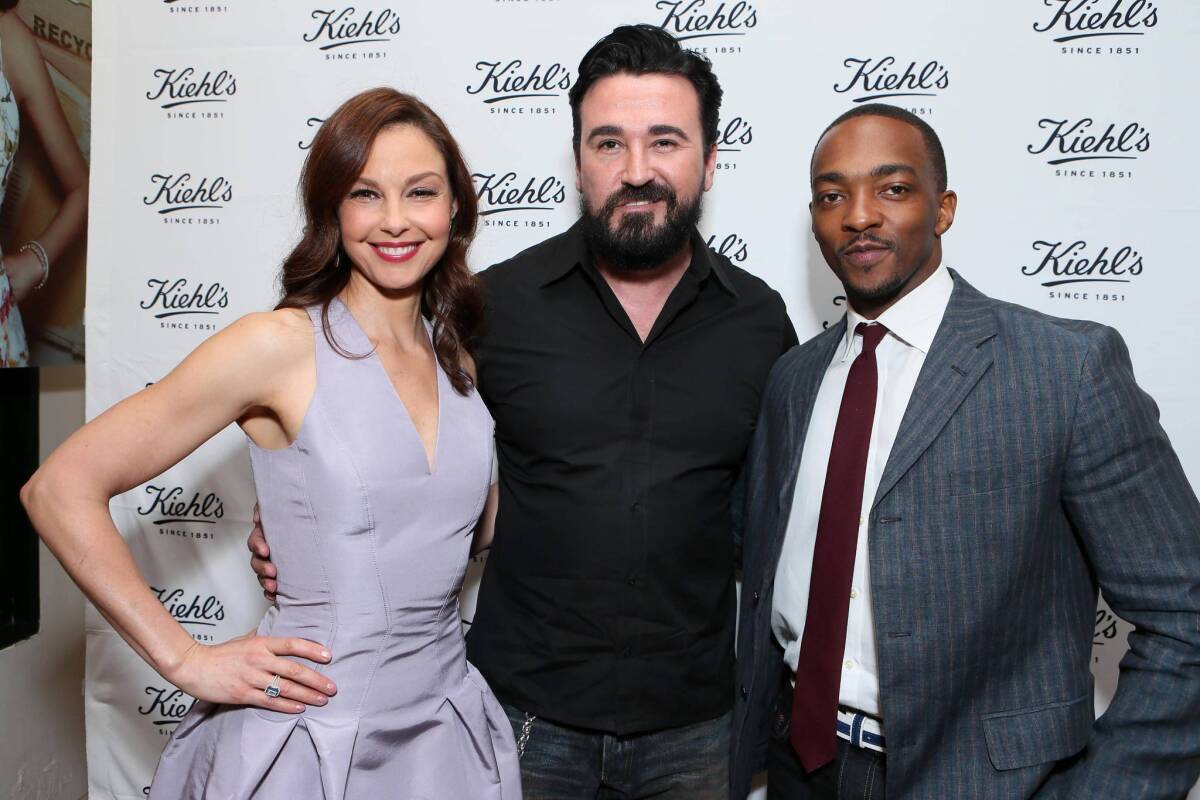 Ashley Judd, left, Chris Salgardo and Anthony Mackie hosted Kiehl's Earth Day party.