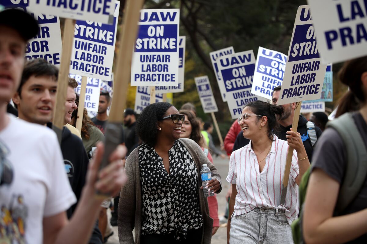 University of California academic workers strike at UCLA. 
