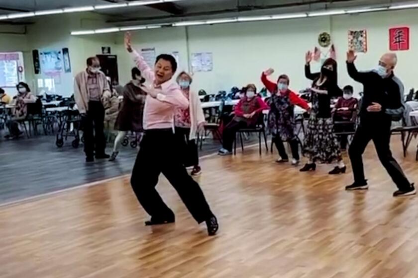 Ming Wei Ma volunteers at a local senior center, teaching seniors to dance. Video courtesy of Mary Ma.