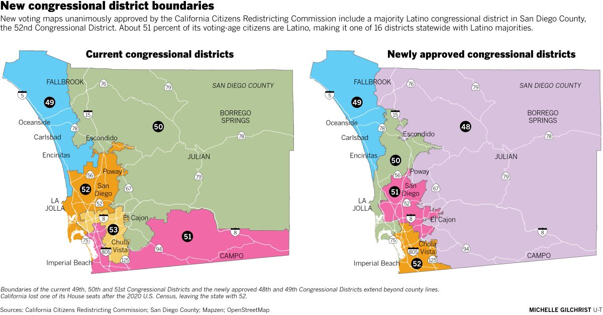 New congressional district boundaries