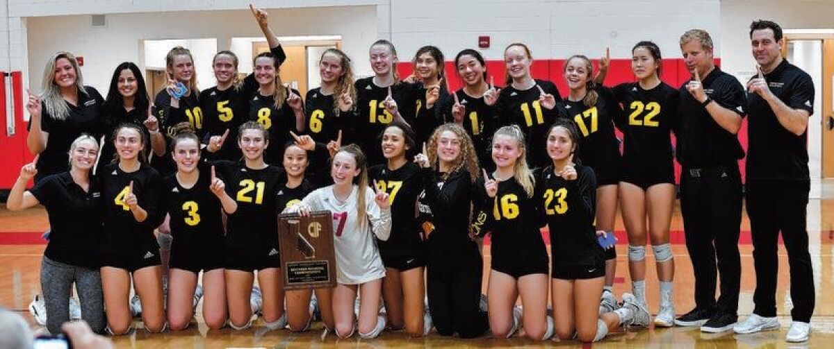 The Torrey Pines High School girls volleyball team won the CIF Southern Regional Championship on Nov. 19, beating Mater Dei in four sets, 25-17, 25-23, 23-25, 25-20. They will now take on the North, Marin Catholic on Saturday, Nov. 23 for the state title.