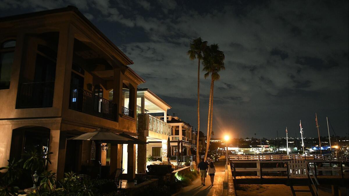 Homes on Balboa Island in Newport Beach on Sept. 8, 2017.