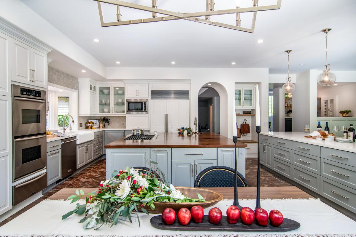 The Rancho Santa Fe home kitchen above is a nominee in the 2022 HGTV Designer of the Year Awards.