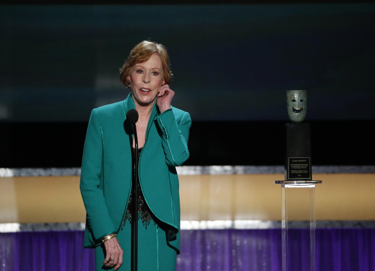 Carol Burnett received the Life Achievement Award Saturday evening at the Screen Actors Guild Awards