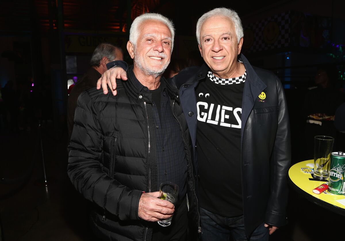 Maurice Marciano, left, and Paul Marciano attend a Guess launch party in jL.A.