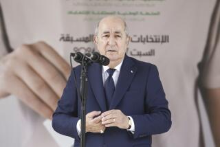 Algerian president and candidate for re-election Abdelmajid Tebboune speaks after casting his ballot inside a polling station during the presidential elections, Saturday, Sept. 7, 2024, in Algiers, Algeria. (AP Photo)