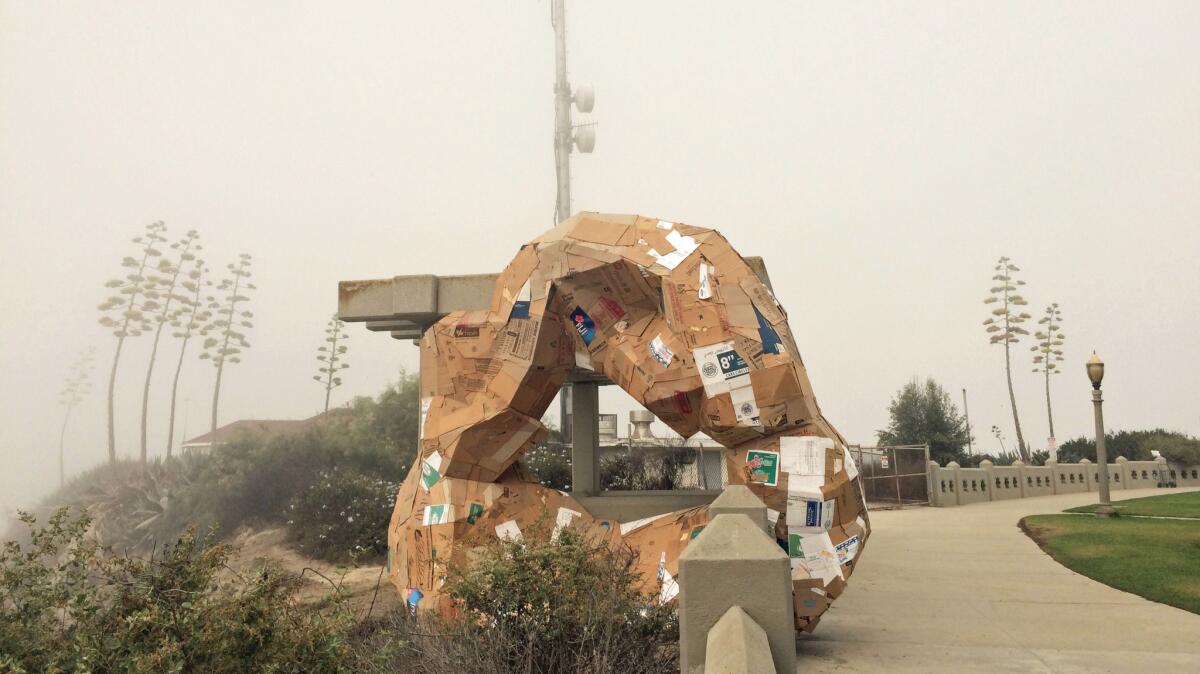 An installation by Michael Parker at Point Fermin Park in San Pedro riffs on the history of the triumphal arch as part of the public art biennial "Current: LA Water."