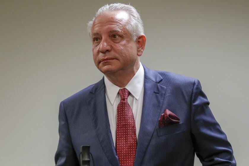 LOS ANGELES, CA MAY 30, 2018 -- Dr. Carmen Puliafito, the former USC medical school dean who consumed drugs on campus and partied with prostitutes, on his the first day in a state medical board trial to decide whether he should have his medical license suspended or not. (Irfan Khan / Los Angeles Times)