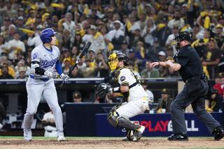 SAN DIEGO, CALIFORNIA - OCTOBER 08: Shohei Ohtani #17 of the Los Angeles Dodgers reacts.