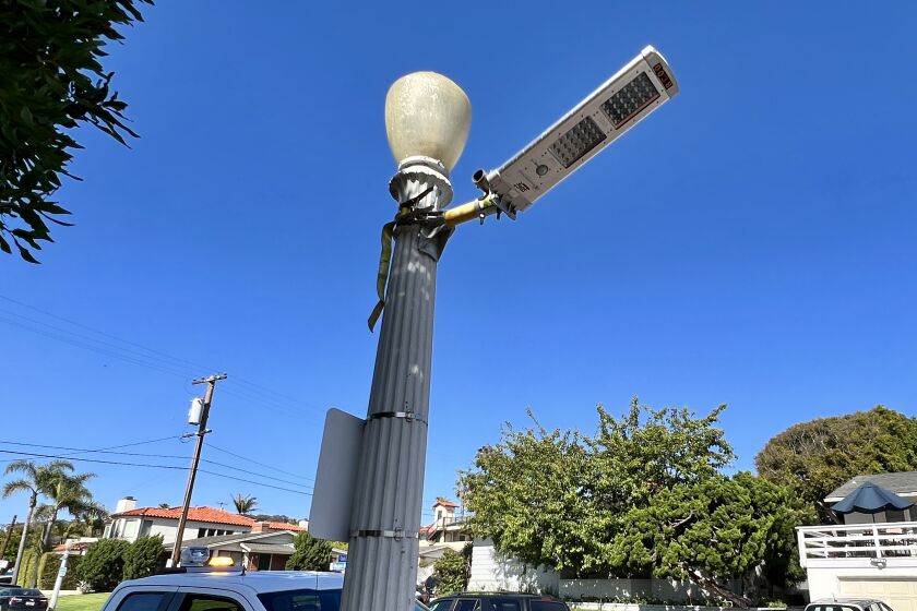 SDG&E has affixed solar lights to streetlights in La Jolla Shores as a temporary fix to aid the city's efforts to get the lights working.