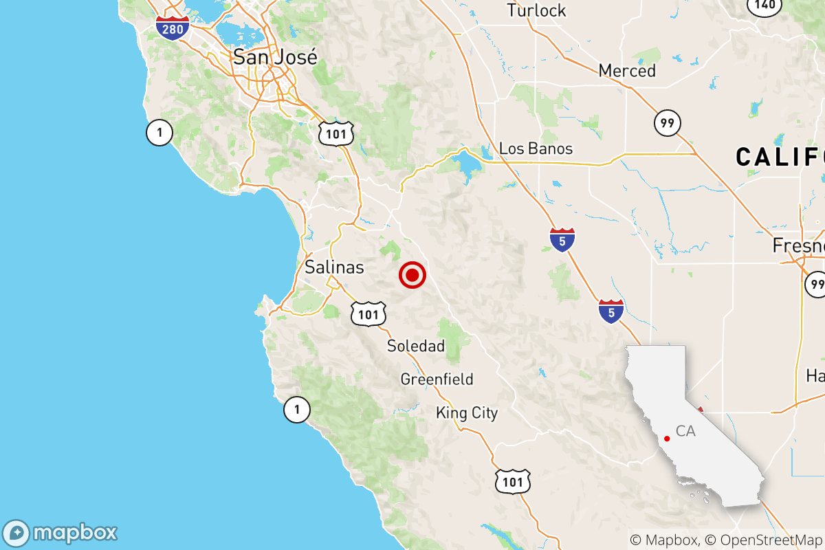 A magnitude 3.3 earthquake was reported Monday evening near Hollister, Calif.