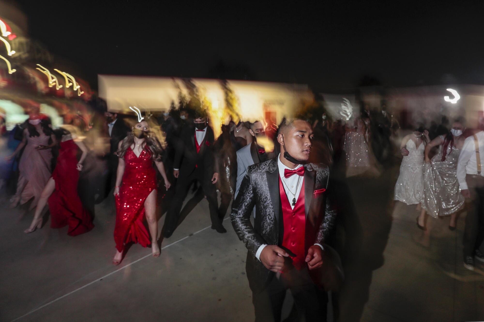 Sierra Vista High senior Johnny Sen dances at the on-campus prom.