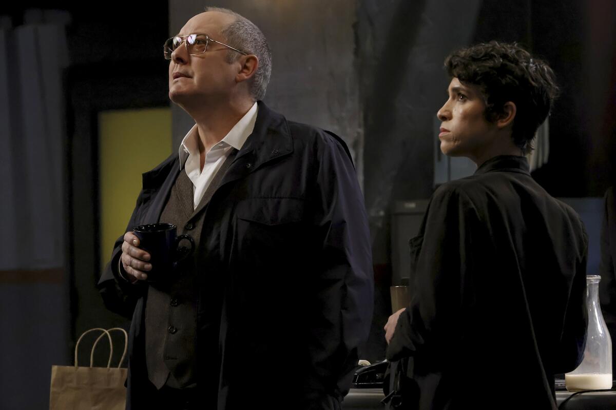 Diany Rodriguez and James Spader in "The Blacklist" on NBC.