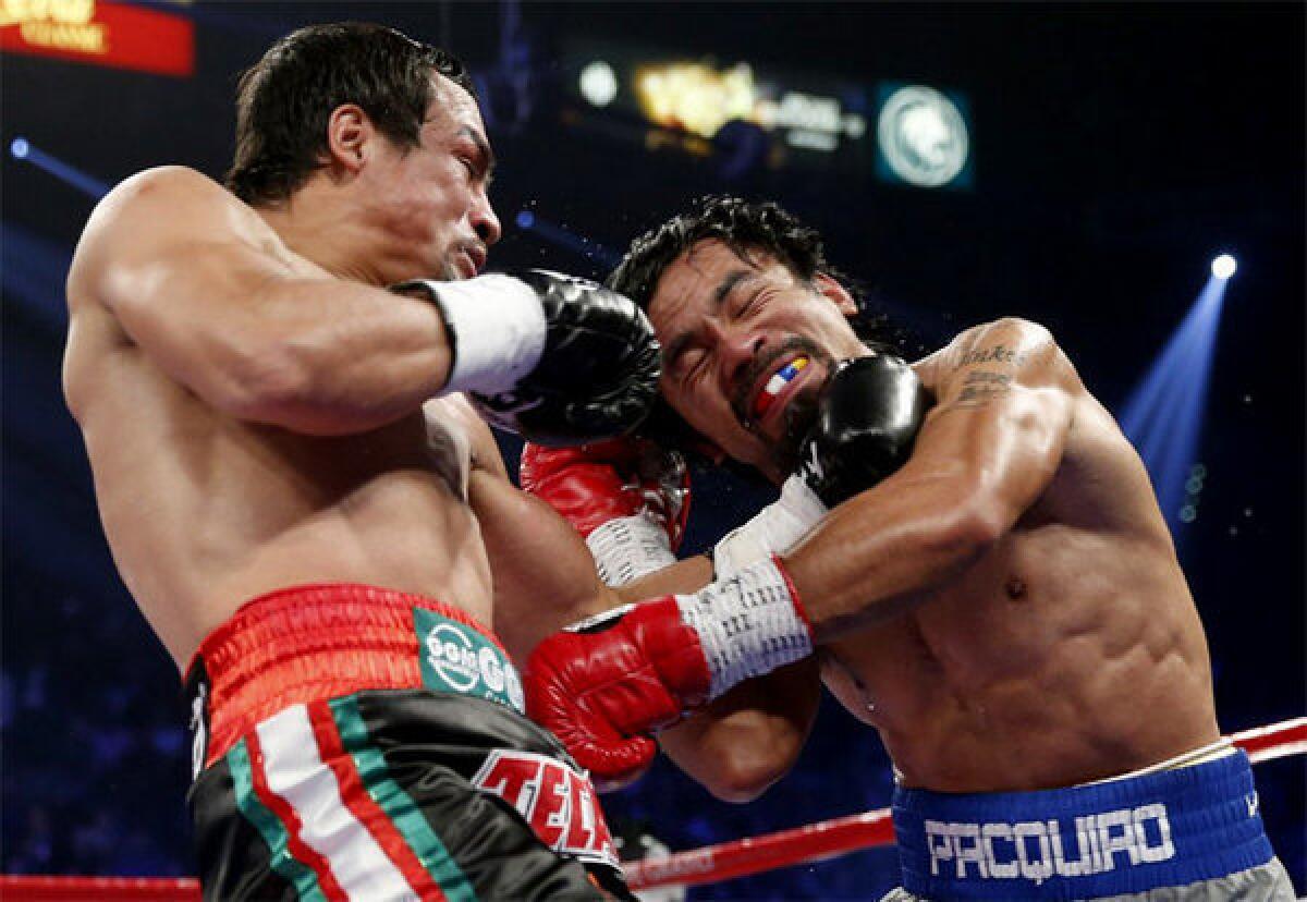 Drug tests for Juan Manuel Marquez, left, and Manny Pacquiao were declared negative by the Nevada State Athletic Commission.