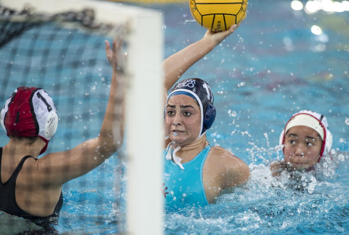 Corona del Mar's Claire Eusey takes a shot against Harvard-Westlake during a CIF Southern Section Division 1 semifinal.