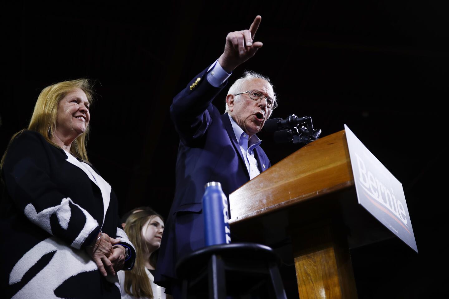 Bernie and Jane Sanders attend a Vermont rally.