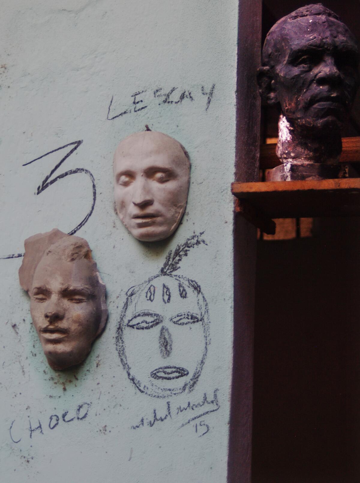 Sculptures at the workshop of Cuban artist Alberto Lescay. (Randy Lewis / Los Angeles Times)