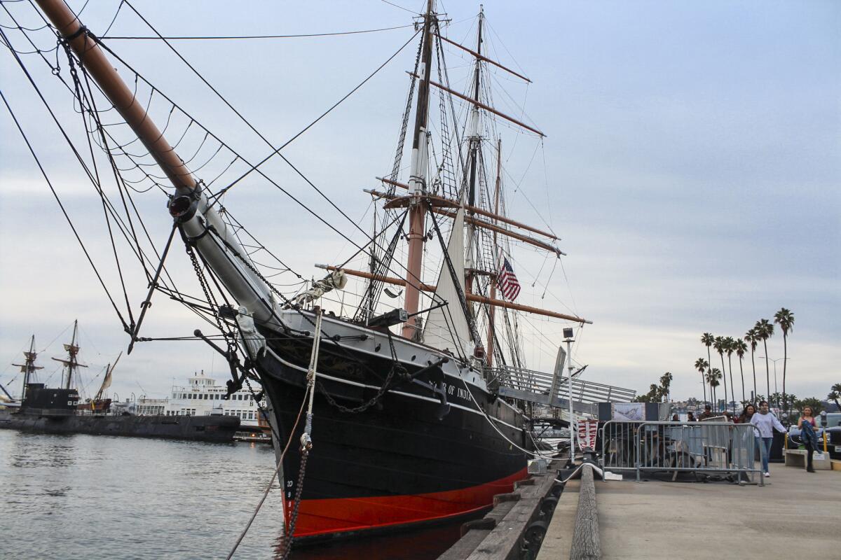 The Star of India at the Embarcadero in San Diego has a storied past that includes mutiny. (Mika Molen-Radcliffe / For The Times)