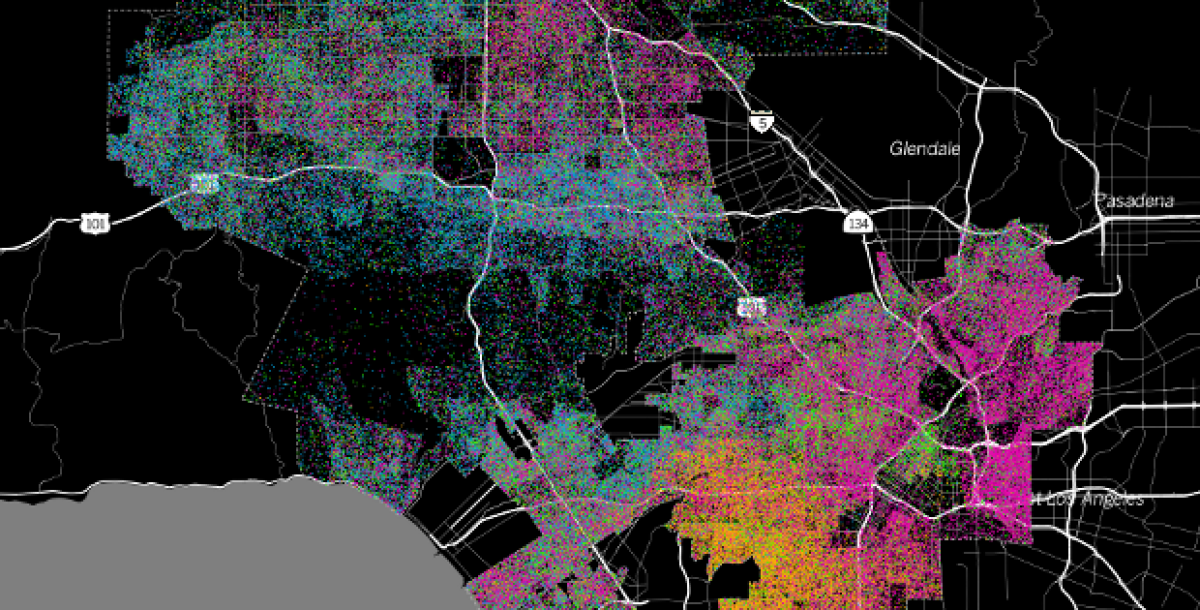 Interactive map of voting patterns in Los Angeles mayoral elections.