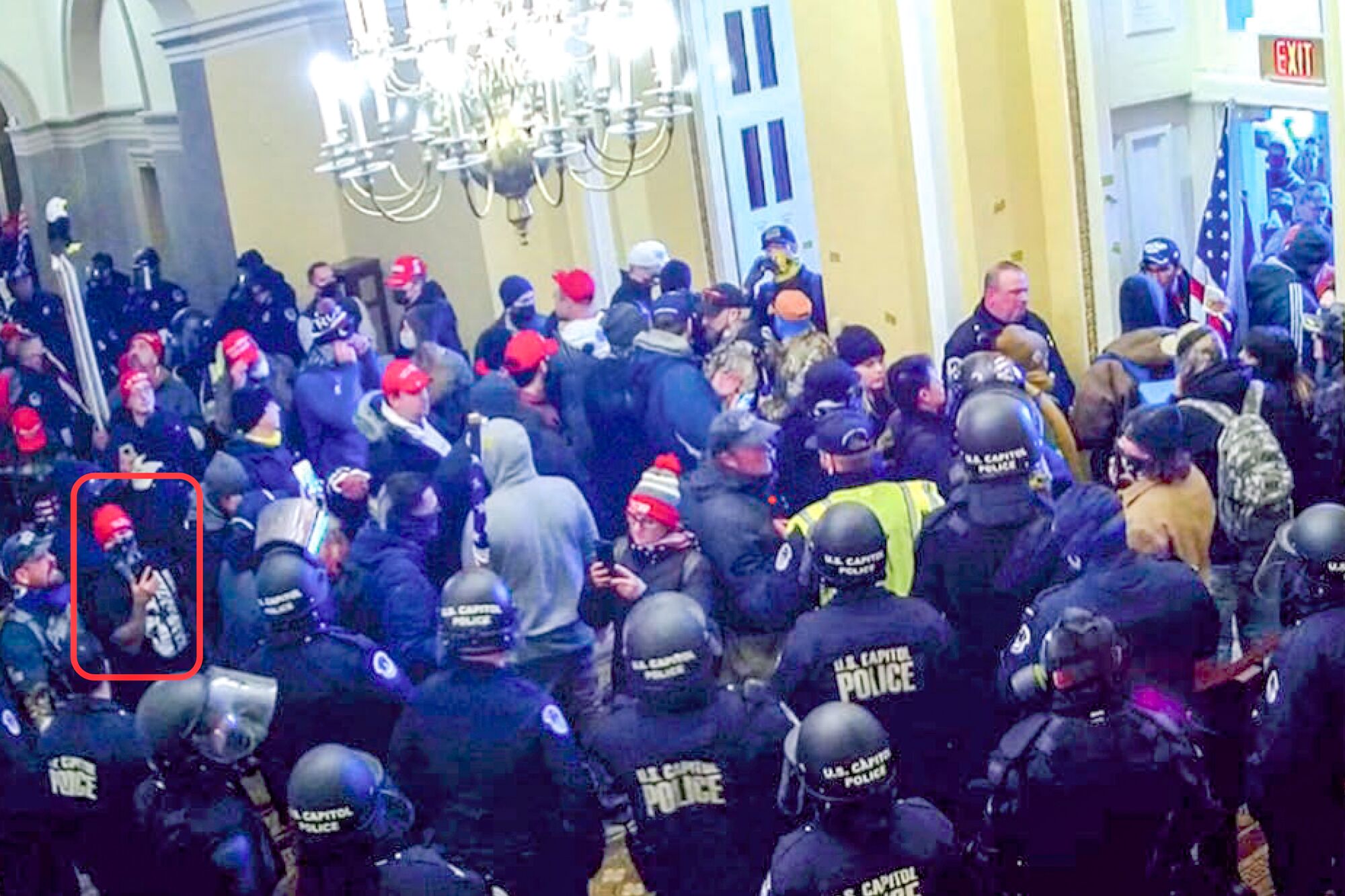 A photo from security video taken inside the U.S. Capitol on Jan. 6, 2021