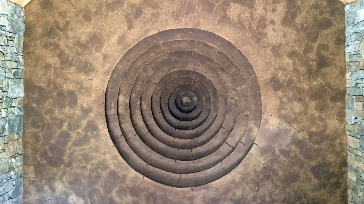 A detail from "Holes," one of the Clay Houses by Andy Goldsworthy.