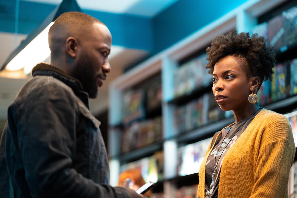 Lamorne Morris and Sasheer Zamata in Hulu's "Woke."