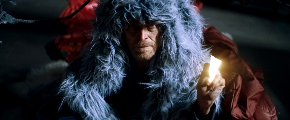 A man in a furry headdress