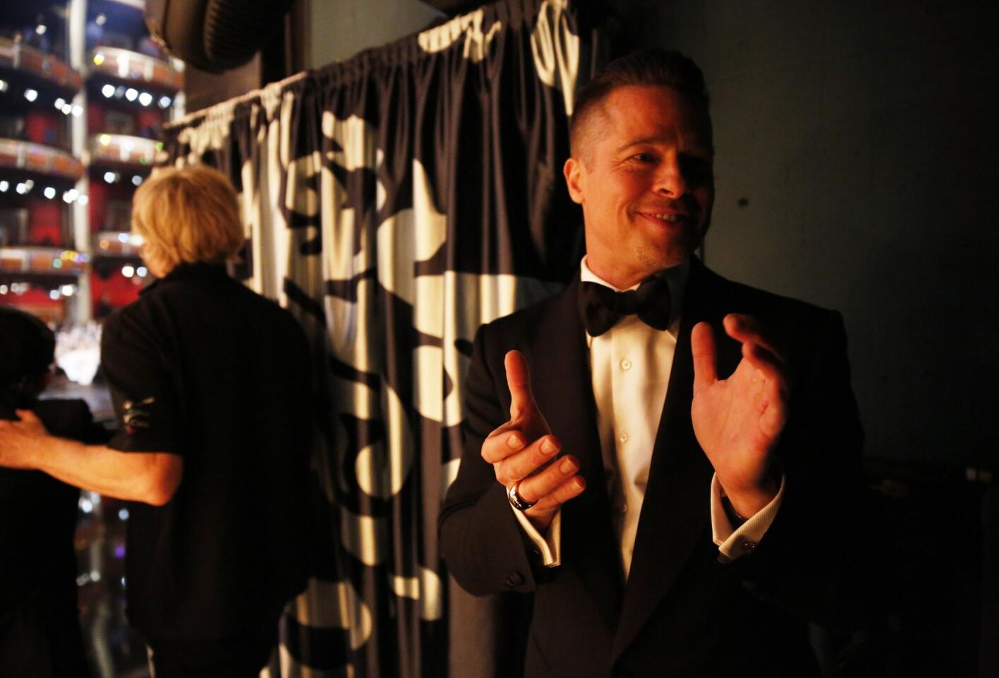 Backstage at the 2014 Academy Awards