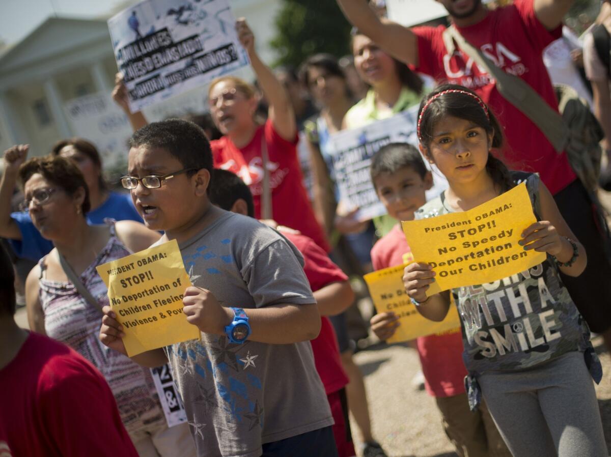 Children at the White House earlier this month protest President Obama's response to the immigration crisis.