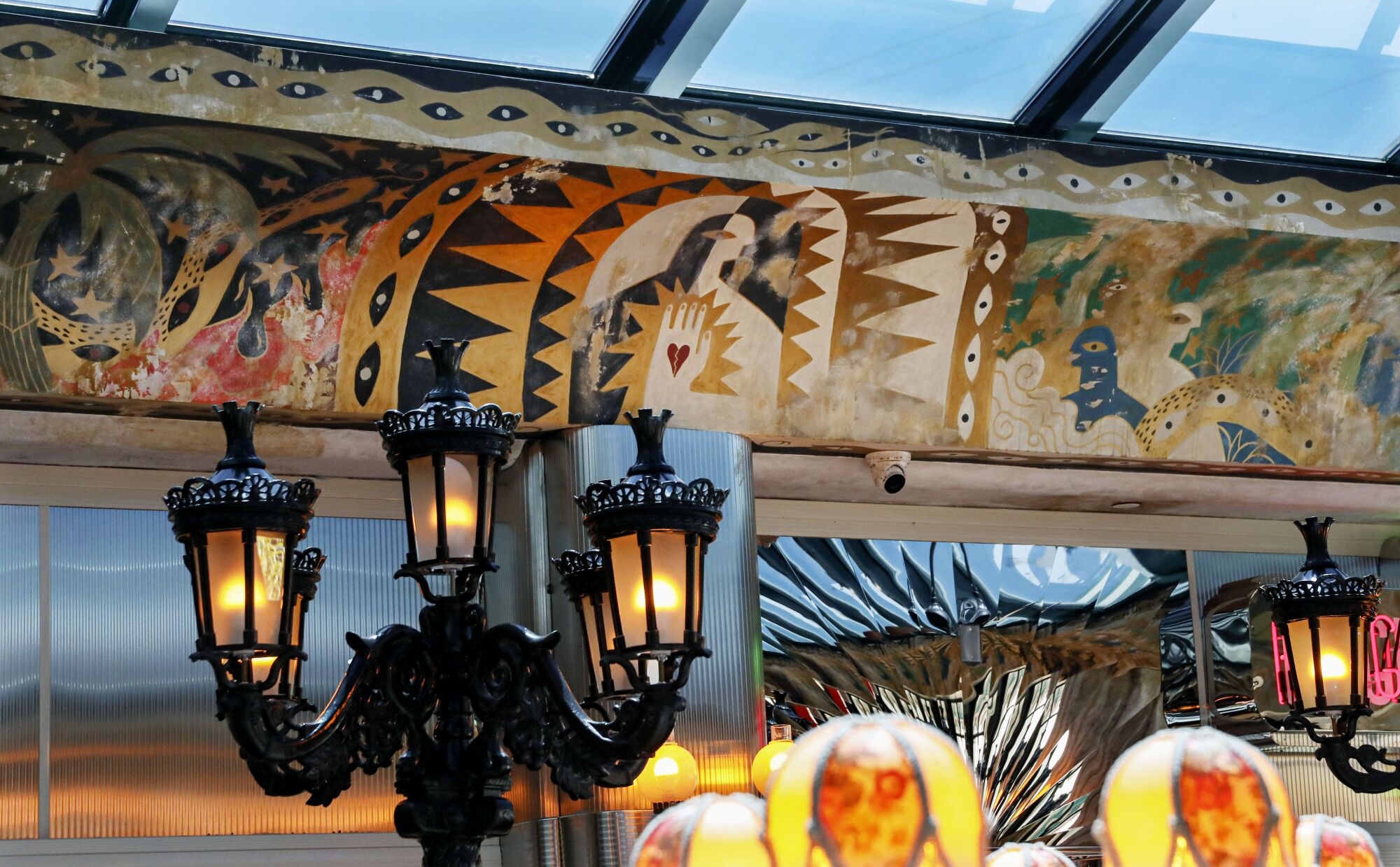 Hand-painted mural in the Lobby Bar area.